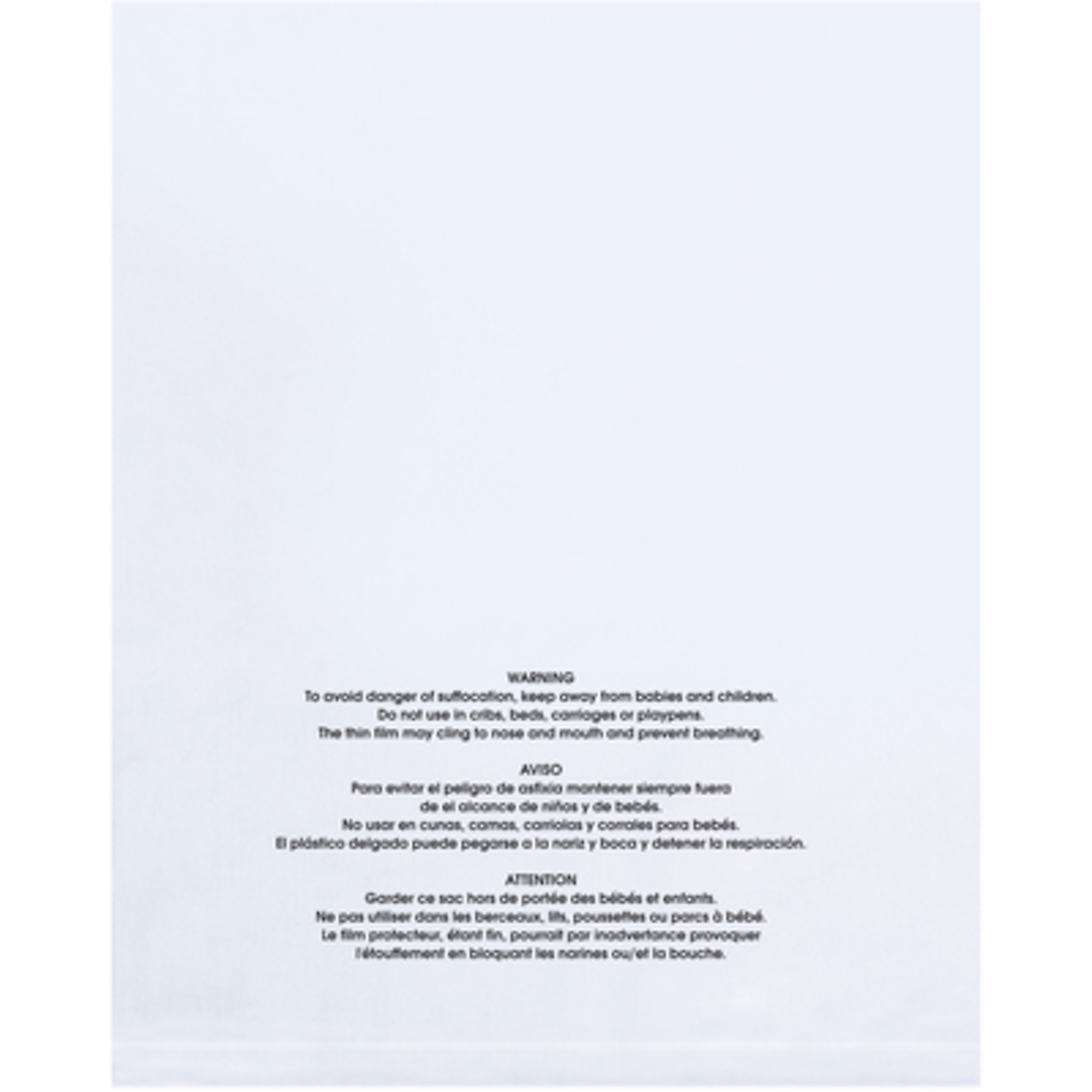 12 x 18in. - 1 Mil F Suffocation Warning PB 1000/CS, Model# PBM12181